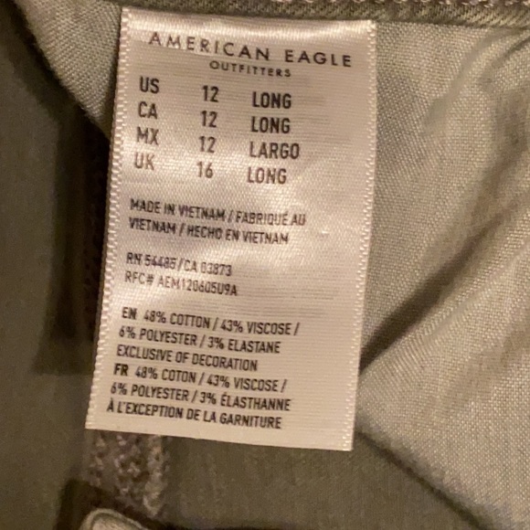 AMERICAN EAGLE Olive Green Moto Skinny Jeans Jegging - Picture 10 of 11